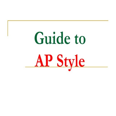 AP Style Guide