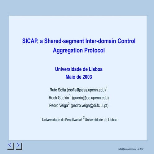 SICAP, a Shared-segment Inter-domain Control Aggregation Protocol (portuguese)