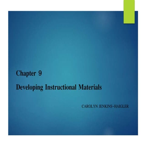 Developing Instructional Materials