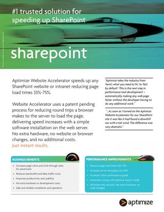 Aptimize SharePoint Datasheet