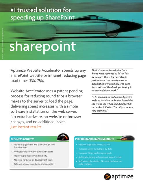 Aptimize SharePoint Datasheet