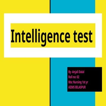 Aptitude and intelligence test .pptx for nursing education