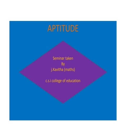 Aptitude kavitha