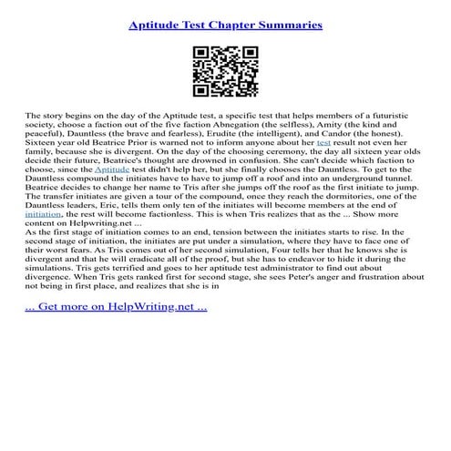 Aptitude Test Chapter Summaries