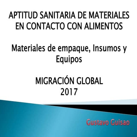 Aptitud sanitaria de materiales en contacto con alimentos