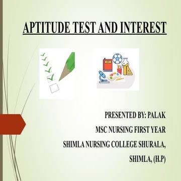 aptitute test and interest presentation.