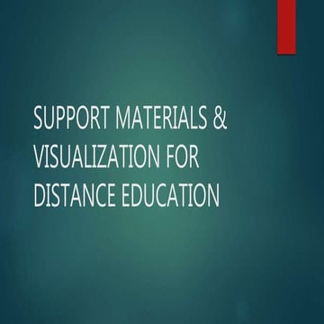 Support Materials and Visualization for Distance Education