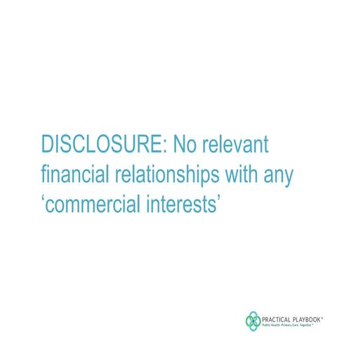 A Perfect Storm for Population Health - Teaching Prevention