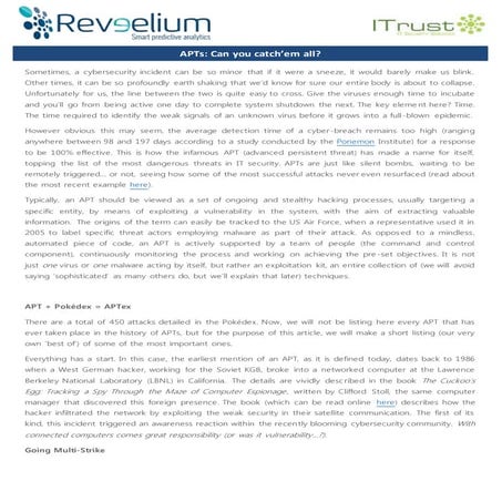 Advanced Persistent Threats (APTs) - Information Security Management | PPTX