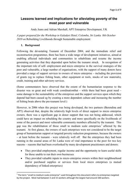 APT SME in Sri Lanka, workshop paper,  Oct 2010