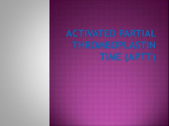 BT, CT, PT, INR - Pathology - Nursing | PPT