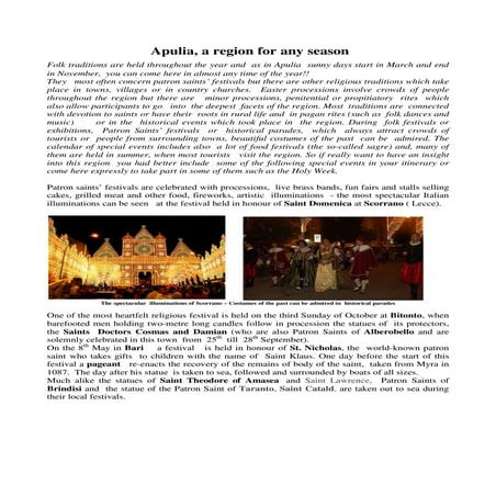 Apulia, a region for any season