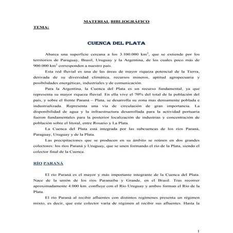 Apunte Cuencas del Plata y Desaguadero