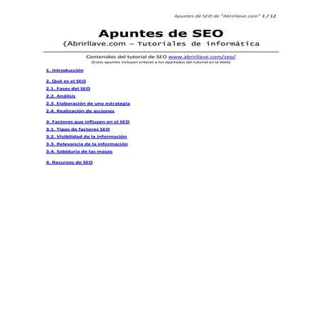 Apuntes de SEO