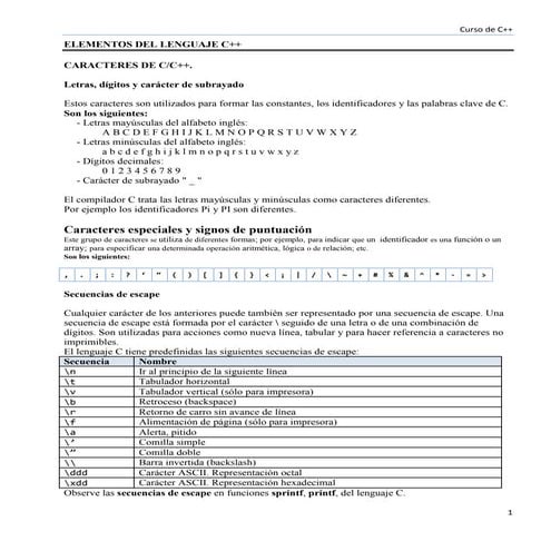 Apuntes1 elementos del lenguaje c