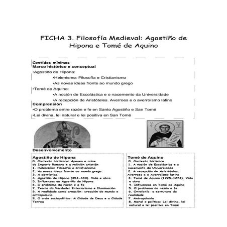 Apuntes Agostiño e Tomé de Aquino