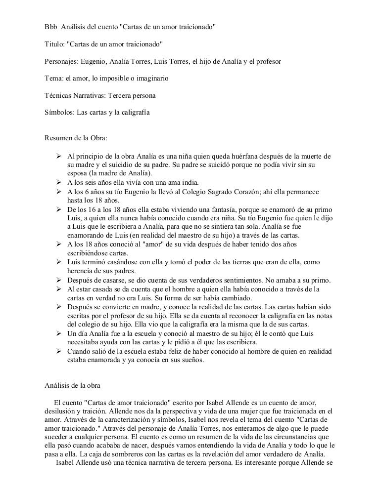 Apuntes de cartas de un amor traicionero de isabel allende