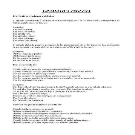 Apuntes de gramática inglesa