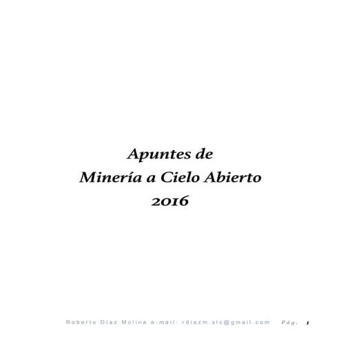 Apuntes de mineri a a cielo abierto 2016
