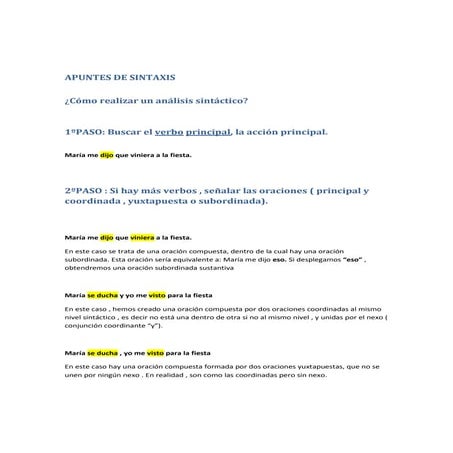 Apuntes de sintaxis 4 ESO 