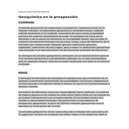 Apuntes exploraciones mineras