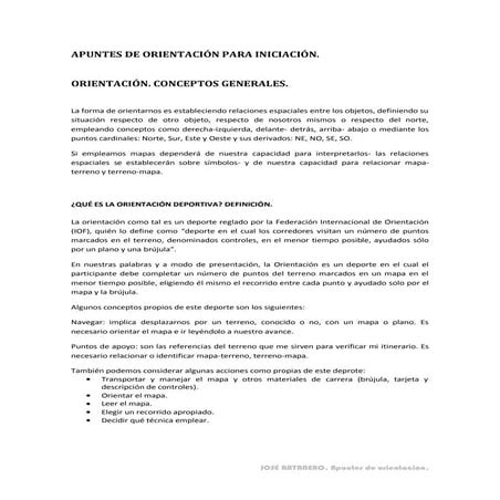 Apuntes orientacion deportiva batanero