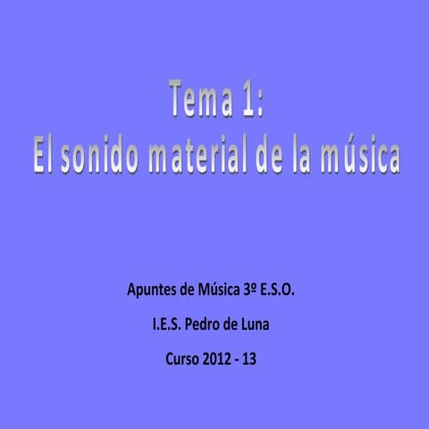 El Sonido: Material de la Música