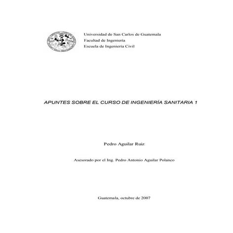 Apuntes sobre el curso de ingeniería sanitaria