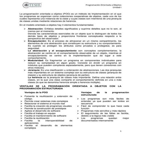 Apuntes unidad uno poo