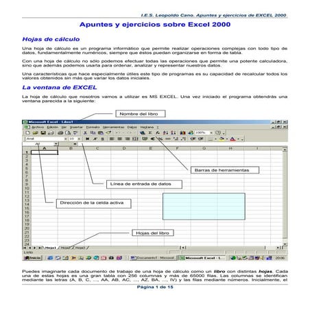 Excel para bachillerato (teoria y practicas) | PDF