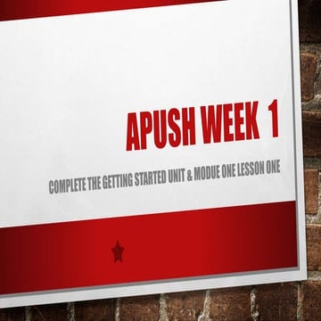 Apush week  1
