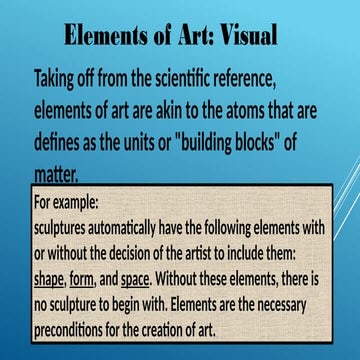 Art appreciation elements of arts visual art