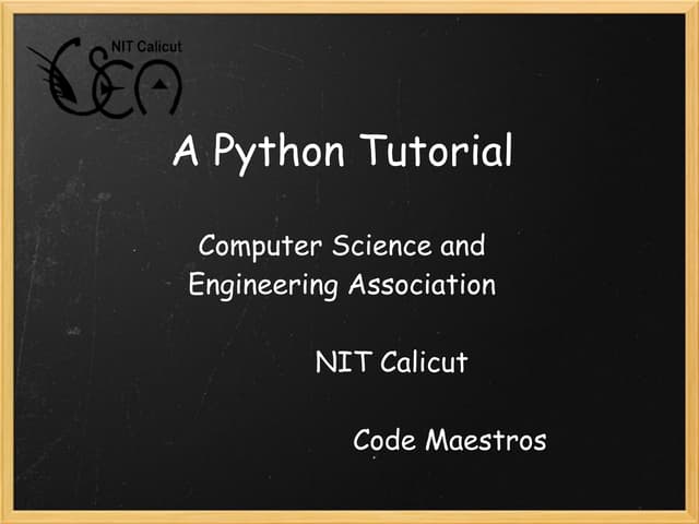 A Python Tutorial | PPT