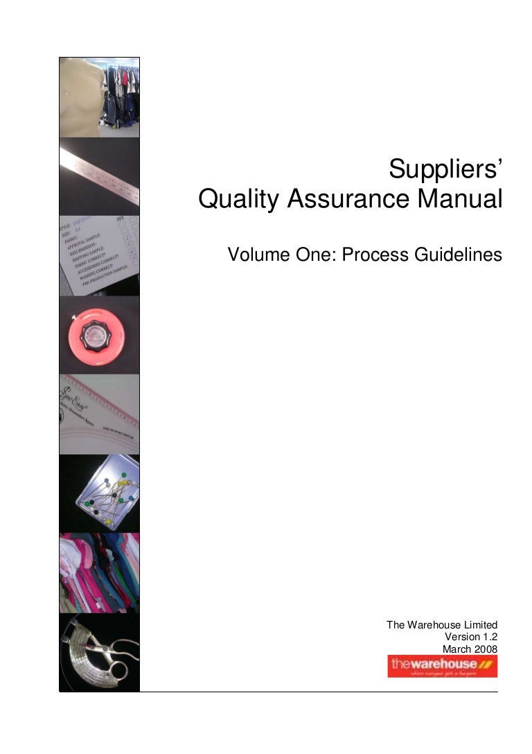 Apparel quality assurance manual