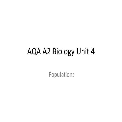 Aqa a2 biology unit 4 complete | PPTX