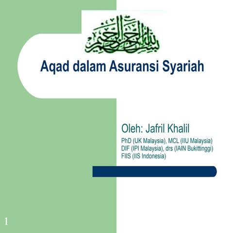 Aqad dalam asuransi syariah