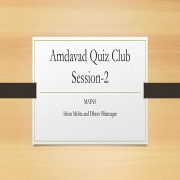 Amdavad Quiz Club Session 2