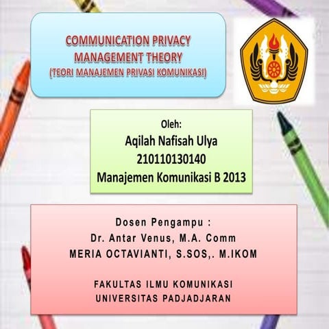 Aqilah nafisah ulya "Communication Privacy Management Theory oleh Sandra Petr...
