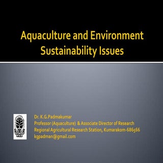 Aquaculture and environment: Sustai...