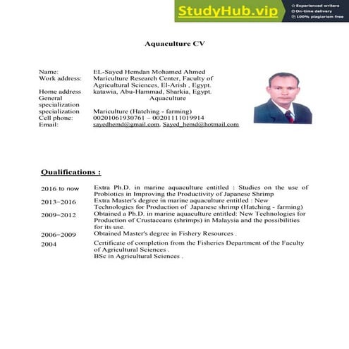 Aquaculture CV