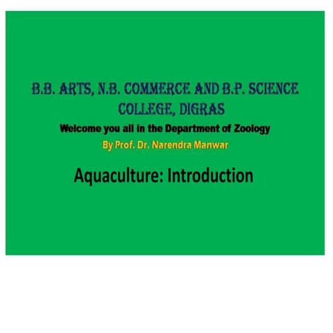 Aquaculture introduction