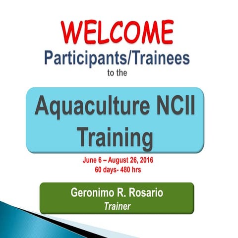 Aquaculture NC II Training
