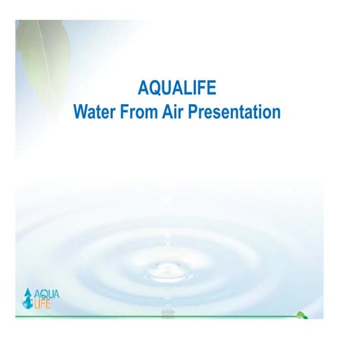 Aqua Life Water | Water from Air Machine | Derrick Strode