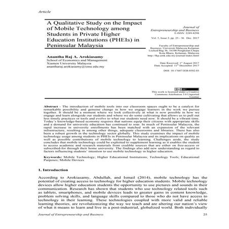 A qualitative study on the impact