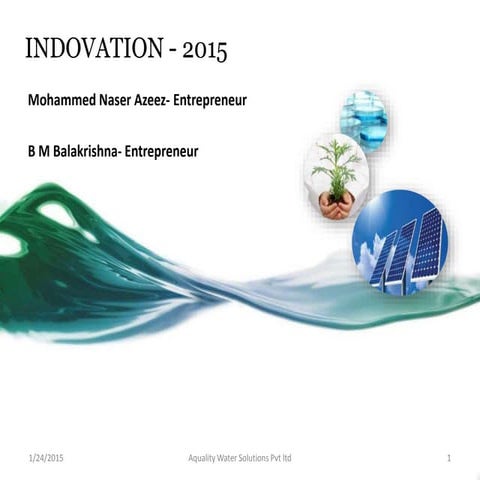 Portable Solar Powered RO Purifiers_Aquality water solutions_Indovation 2015_...
