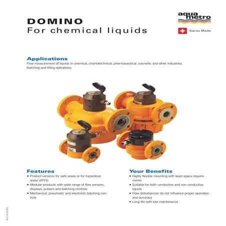 ISTEC Aquametro Chemical Flowmeter - Domino Series