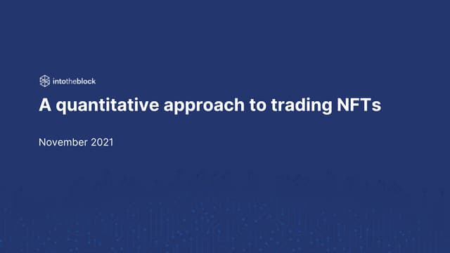 A quantitative approach to trading NFTs