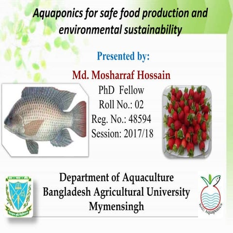Aquaponics for safe food production and.ppt Biology Diagrams