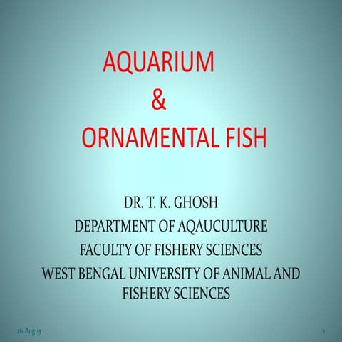 Aquarium and ornamental fish ppt
