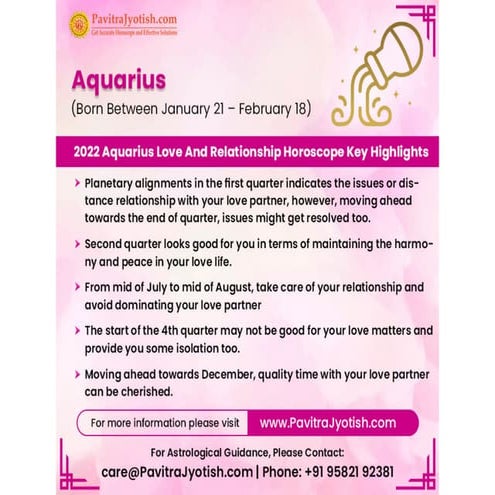 Aquarius Love Horoscope 2022 PPT Aquarius Love Horoscope 2022 PPT
